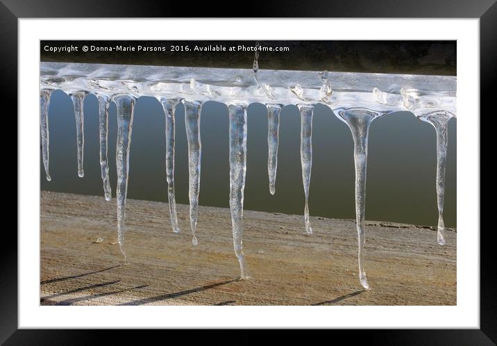 Dancine Icicles Starting To Melt Framed Mounted Print by Donna-Marie Parsons