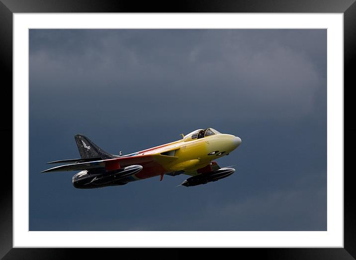 Miss Demeanour - Hawker Hunter In Flight Framed Mounted Print by Alastair Gentles