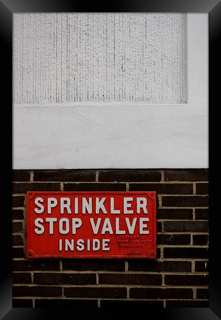  Sprinkler Stop Valve Framed Print by Alastair Gentles