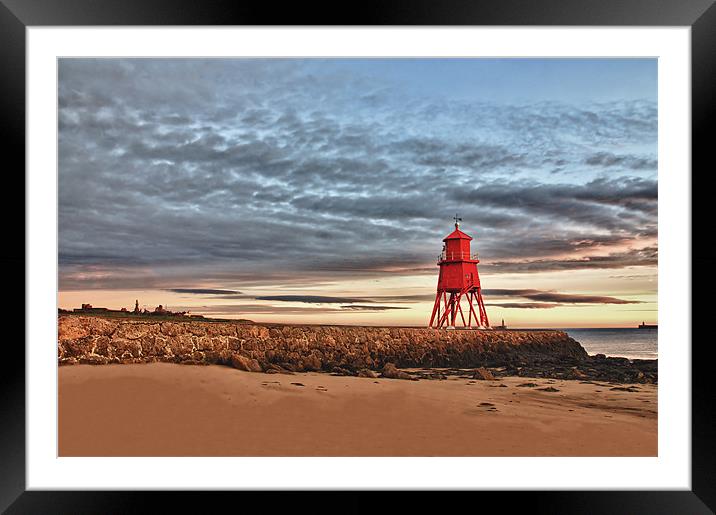 South Shields Groyne Framed Mounted Print by kevin wise