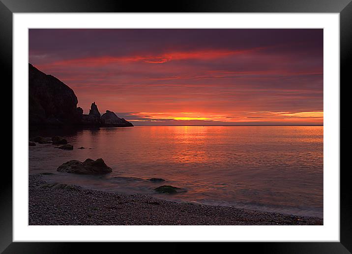 Redgate beach sunrise Framed Mounted Print by kevin wise
