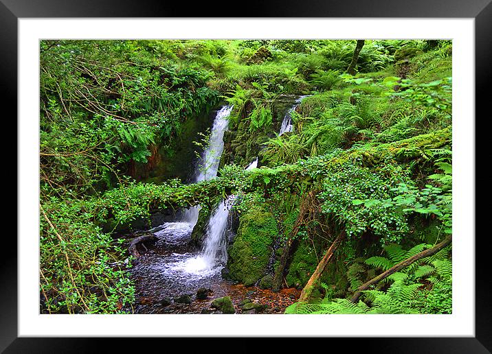 Venford Brook Falls Framed Mounted Print by kevin wise