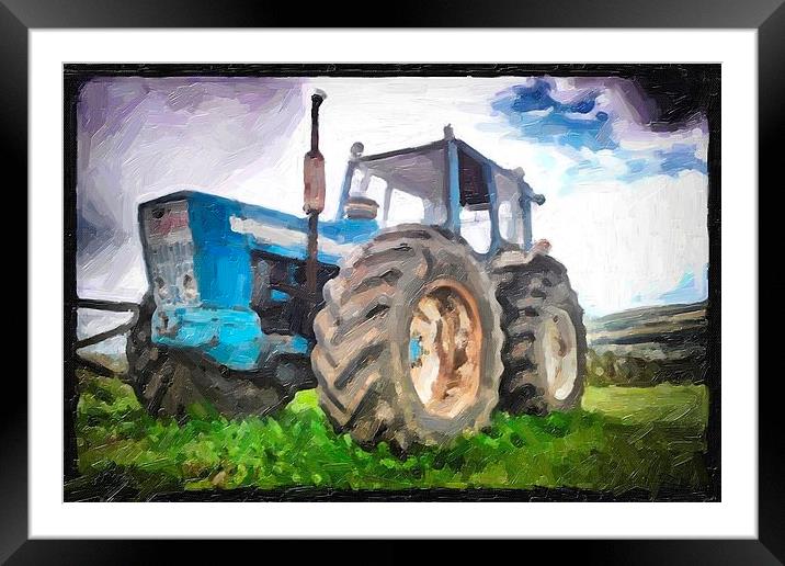 tractor in oil Framed Mounted Print by kevin wise