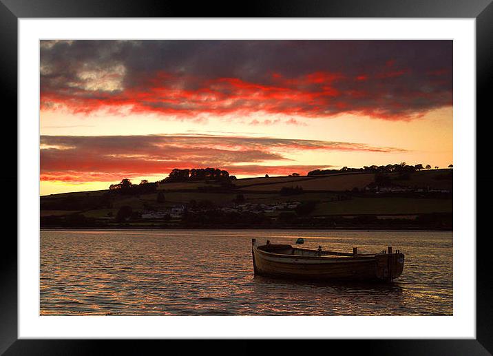 Sunset over the Teign Framed Mounted Print by kevin wise