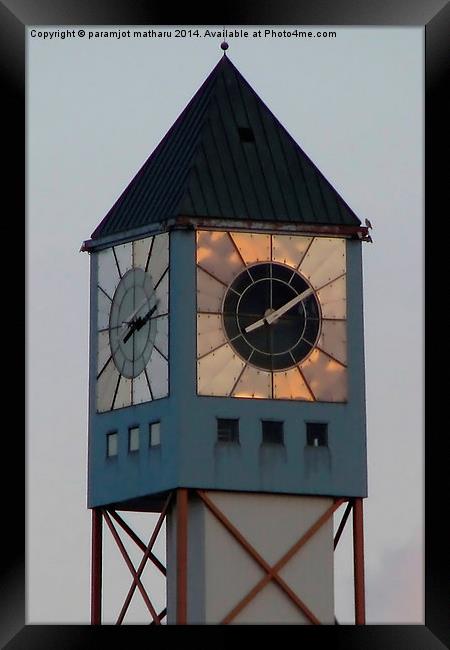 Eagle Clock Framed Print by paramjot matharu