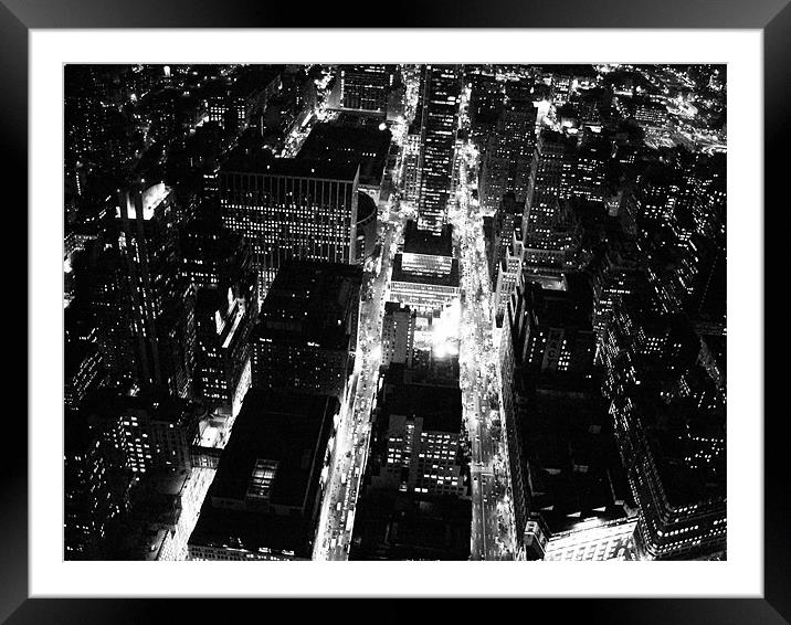 New York City Night Lights Framed Mounted Print by Luke Newman