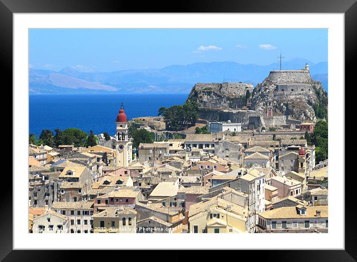 Corfu Town rooftops and Fortress Framed Mounted Print by Luke Newman