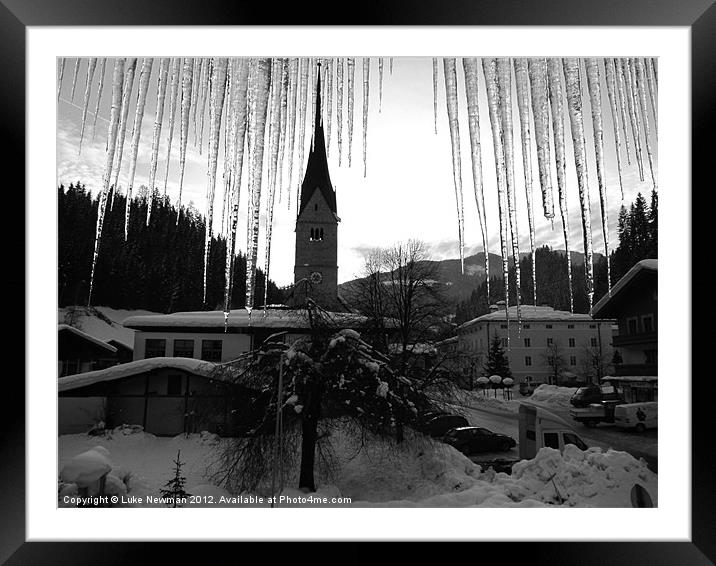 Huttau Austria icicles Framed Mounted Print by Luke Newman