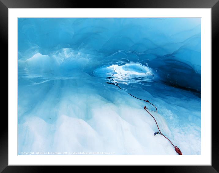 Fox Glacier Tunnel Framed Mounted Print by Luke Newman