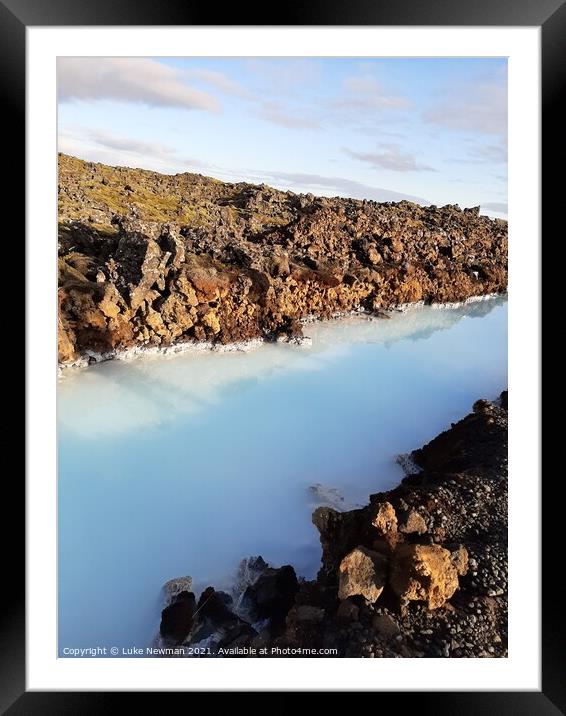 Blue Lagoon Small Lake Framed Mounted Print by Luke Newman