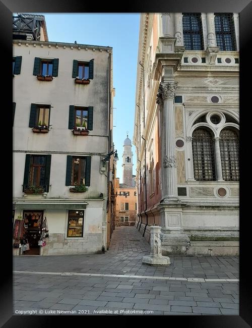 Venice Street Architecture Framed Print by Luke Newman