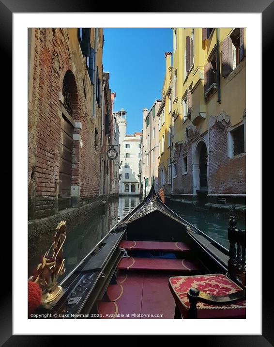 Venice Gondola Ride Framed Mounted Print by Luke Newman