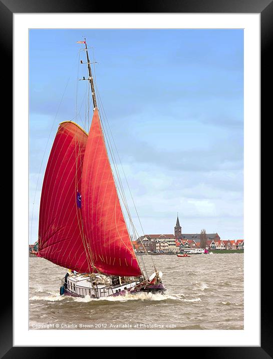 sailboat at sea Framed Mounted Print by Ankor Light