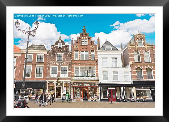 Delft Houses Architecture Framed Mounted Print by Ankor Light
