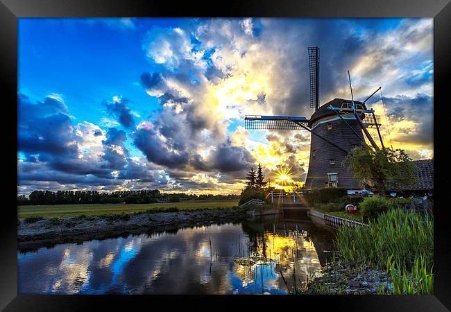  Sunset over the windmill Framed Print by Ankor Light