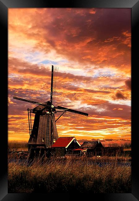 Sunrise on a dutch windmills Framed Print by Ankor Light