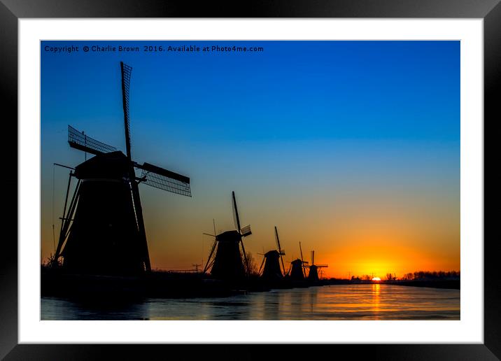 Sunrise on the Unesco heritage windmill Framed Mounted Print by Ankor Light
