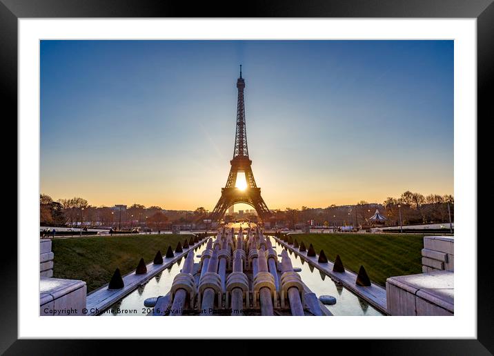 Sunrise with the sun beam in the middle of the Eif Framed Mounted Print by Ankor Light