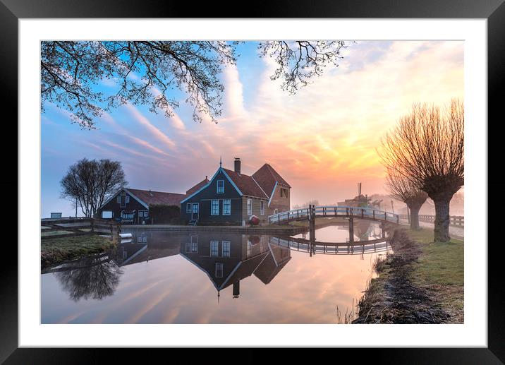 Beaucoutif typical Dutch wooden houses architectur Framed Mounted Print by Ankor Light