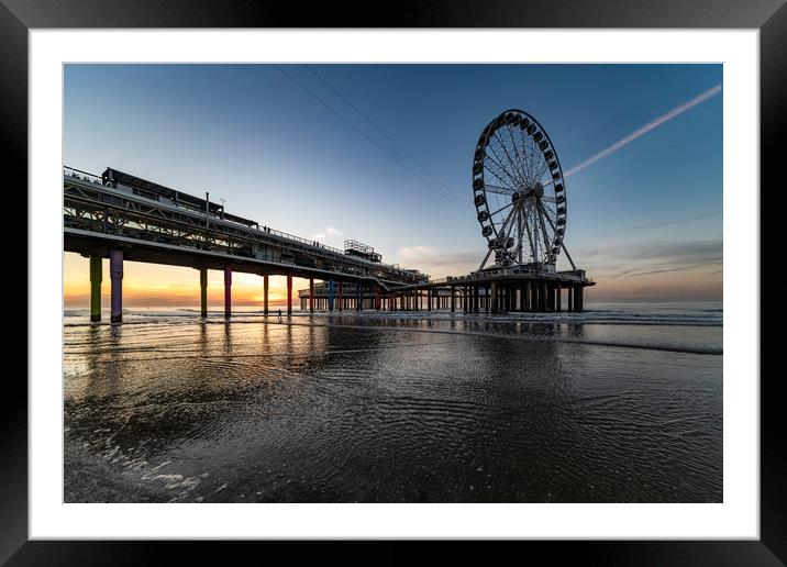 The Scheveningen pier at the sunset Framed Mounted Print by Ankor Light