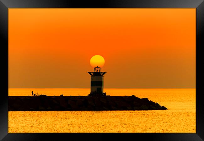 Sunset on the lighthouse Framed Print by Ankor Light