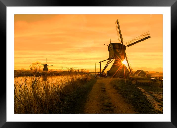 Twight light sunrise on the Unesco heritage windmi Framed Mounted Print by Ankor Light