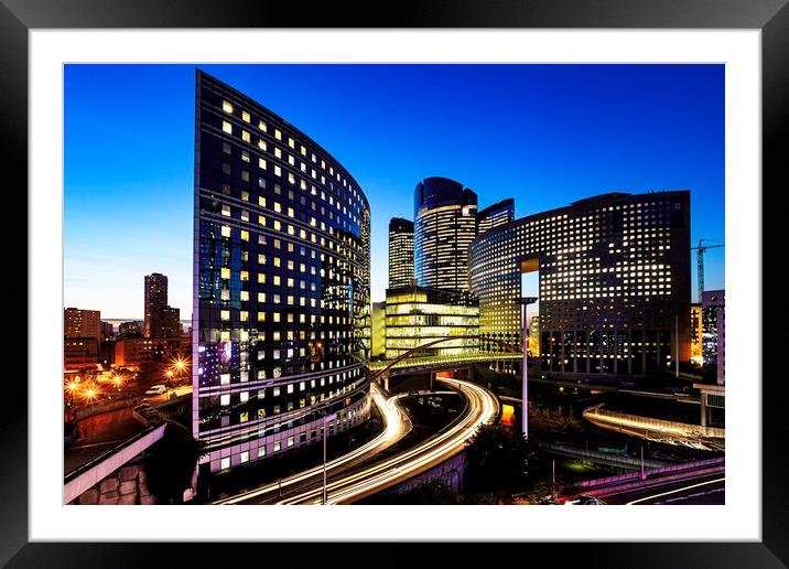 Corporate night buildings Framed Mounted Print by Ankor Light