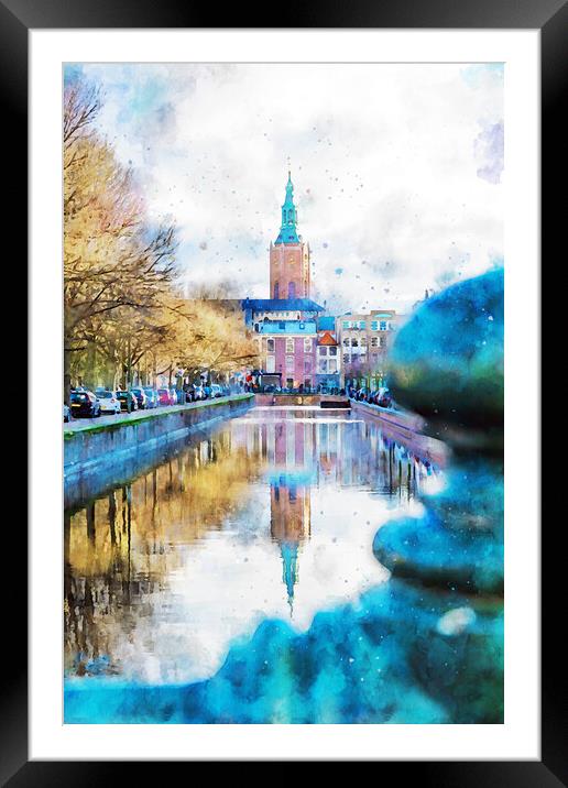 Outdoor church reflection Framed Mounted Print by Ankor Light