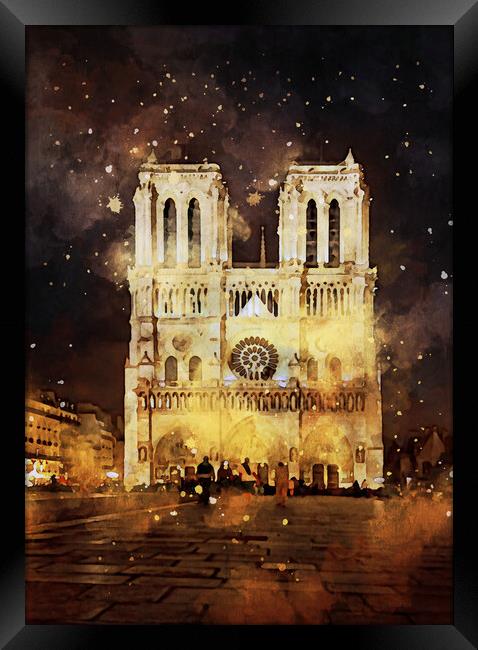 Notre Dame de Paris cathedral Framed Print by Ankor Light