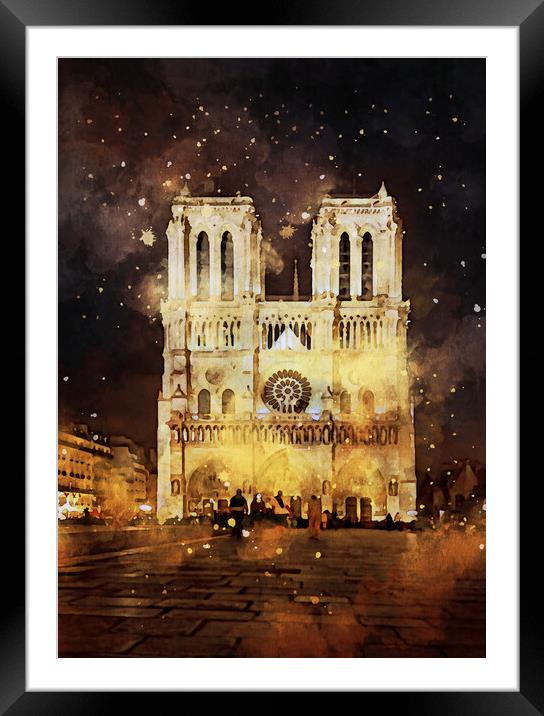 Notre Dame de Paris cathedral Framed Mounted Print by Ankor Light