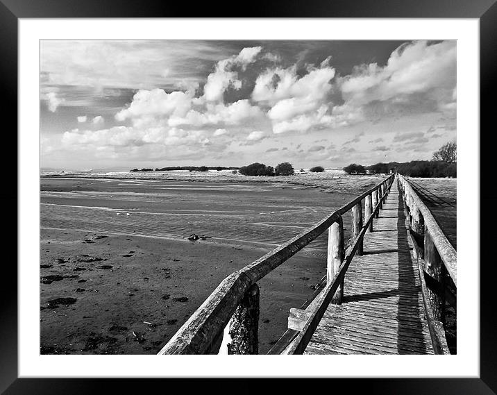 Aberlady Bay BW Framed Mounted Print by Buster Brown