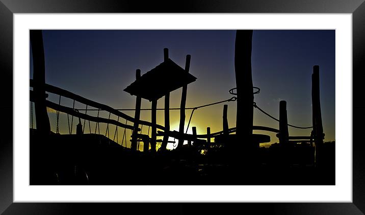 Sunset at the Playpark Framed Mounted Print by Buster Brown