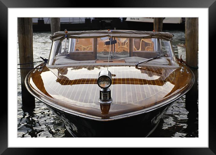 Venitian Water Taxi Framed Mounted Print by Buster Brown