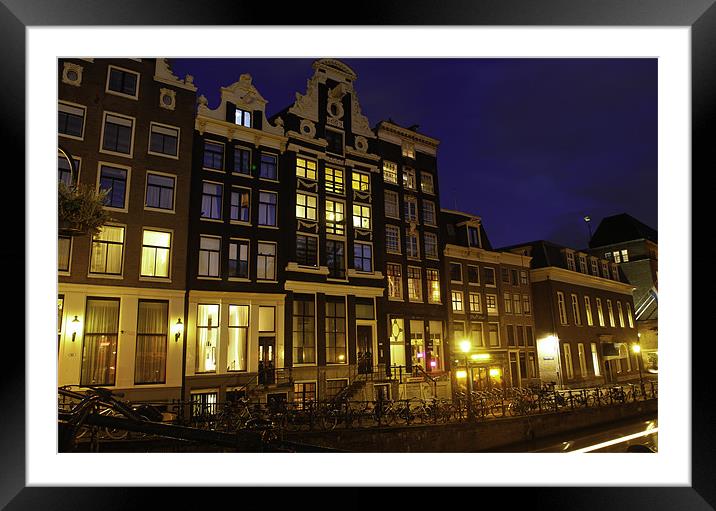 Amsterdam Canal Houses Framed Mounted Print by Buster Brown