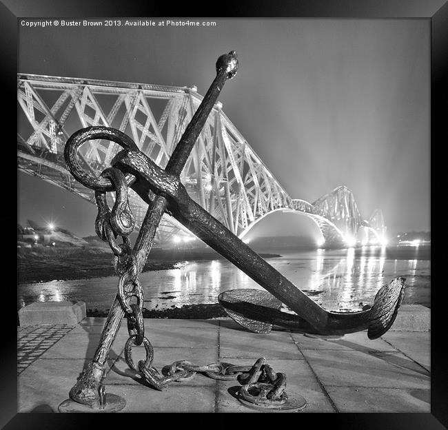 Anchor at Forth Rail Bridge Framed Print by Buster Brown