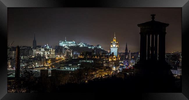 Edinburgh City Skyline Framed Print by Buster Brown