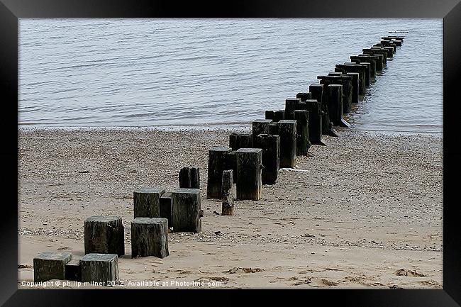On The Beach At Cleethorpes Framed Print by philip milner