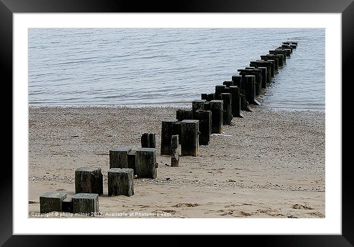 On The Beach At Cleethorpes Framed Mounted Print by philip milner