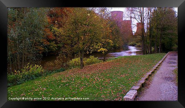 Autumn Down The River Framed Print by philip milner