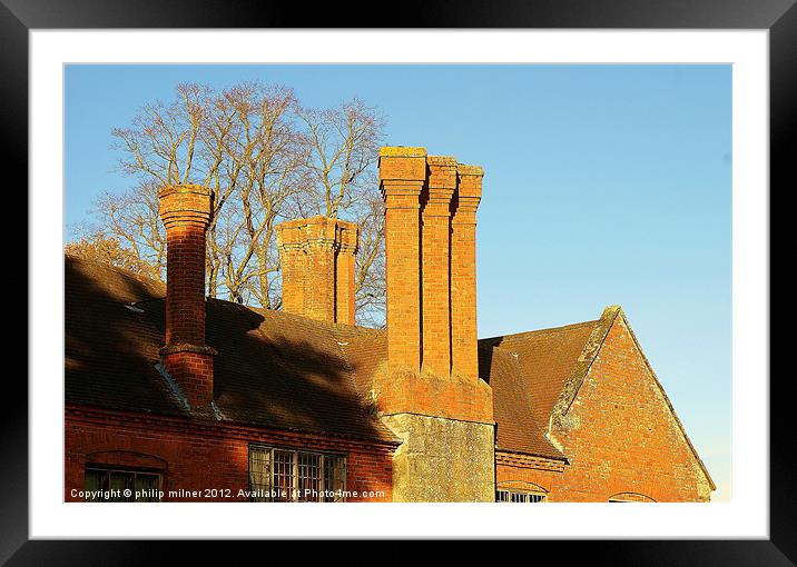 All The Manor House Chimney's Framed Mounted Print by philip milner
