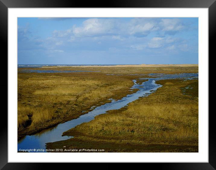 Saltfleet Marshes Humber Estuary Framed Mounted Print by philip milner