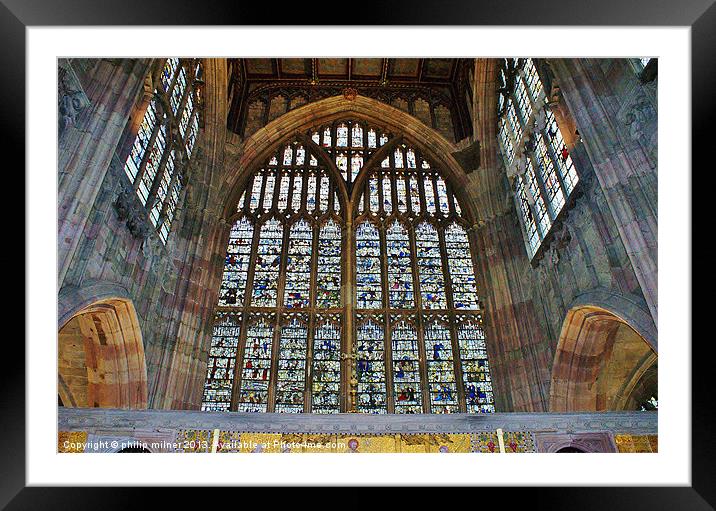Great Malvern Priory Windows Framed Mounted Print by philip milner