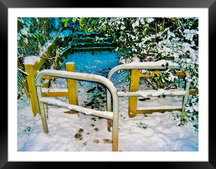 Snowy Gateway To The Trail Framed Mounted Print by philip milner