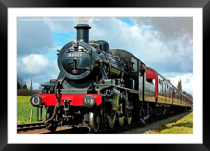 Steam Locomotive 46521 Framed Mounted Print by philip milner