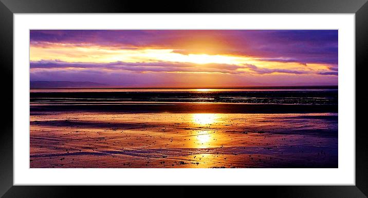  Brean Winter Sunset Framed Mounted Print by philip milner