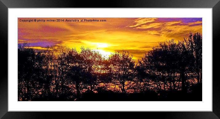  Morning Sunburst Framed Mounted Print by philip milner