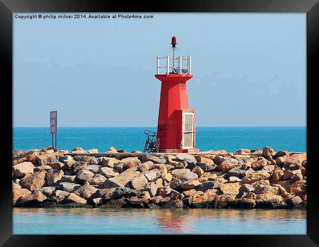  The Red Lighthouse Framed Print by philip milner