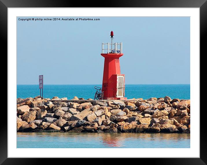  The Red Lighthouse Framed Mounted Print by philip milner