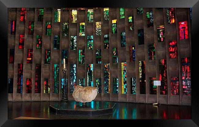  Coventry Cathedral Font Framed Print by philip milner