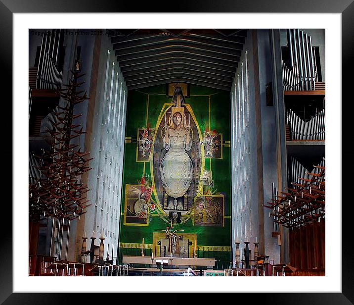  Coventry Cathedral Tapestry Framed Mounted Print by philip milner